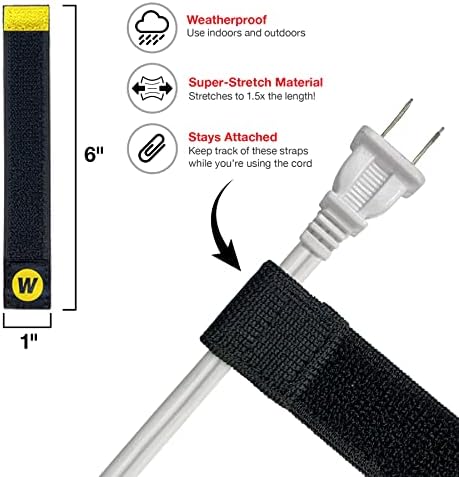 Selfie Straps by Wrap-It Storage - 6-inch (12-Pack) Black - Image 5