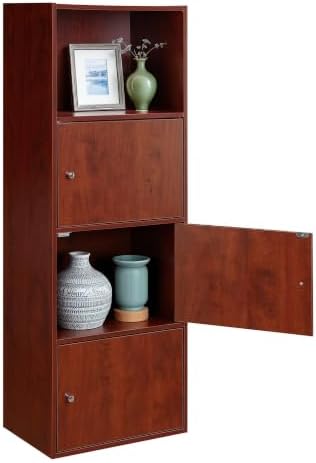 Convenience Concepts Xtra Storage 3-Door Cabinet, Cherry, 16.5" - Image 4