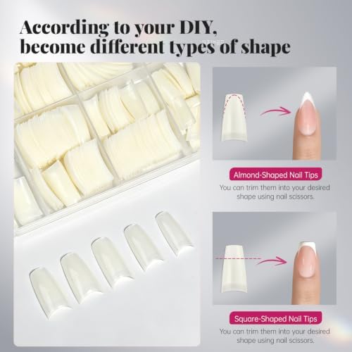 Krofaue 500PCS flexible gel French Half Cover Acrylic Nail Tips Manicure - Image 6