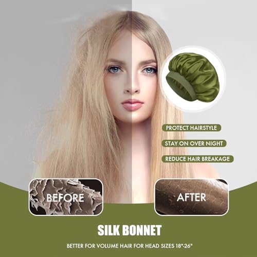 Satin Silk Bonnet for Hair, Double Layer Sleep Cap for Men & Women - Image 4