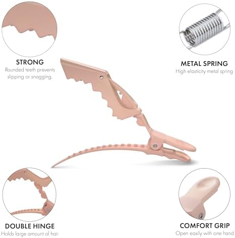 FRAMAR Neutral Alligator Clips For Hair Styling 10 Pack, Professional - Image 3