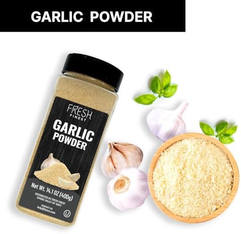 Fresh Finest Premium Garlic Powder - 14.1oz Bottle - 100% Pure, Non-GMO, Gluten-Free, Ground Garlic Spice for Cooking - Image 3