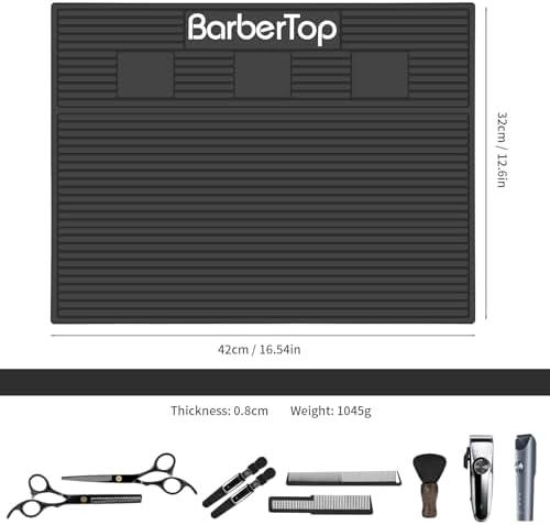 Barber Organizer Mat, Magnetic Barber Mat with 3 Magnetic Slots Anti-Slip Barber Mats for Clippers, Barbershop Salon Mat Station, Barber Table Matt, Barber Scissors Tool Organizer for Hairstylist - Image 2
