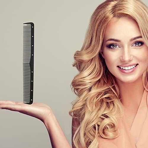 Leinuosen 12 Pcs Carbon Fine Cutting Comb for Salon Hairdressing, Heat Resistant Barber Comb (Black) - Image 4