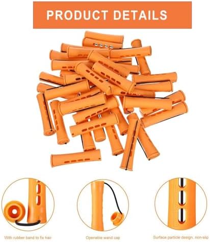 40 Pieces Orange Plastic Perm Rods for Natural Hair Heatless Hair Rollers for Women Hair Roller Curler Styling Tool - Image 2