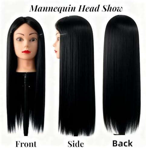 Mannequin Head with Hair - Cosmetology Students Doll Head for Hair Styling - Image 6