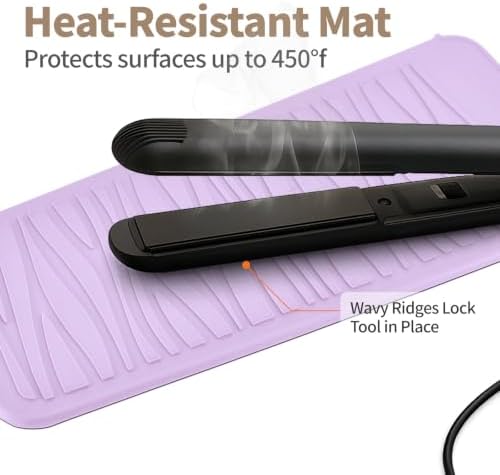 Silicone Heat Resistant Travel Mat for Hair Iron (1 Pack, Pink Mauve, 11 x 5.3 inches) - Image 5