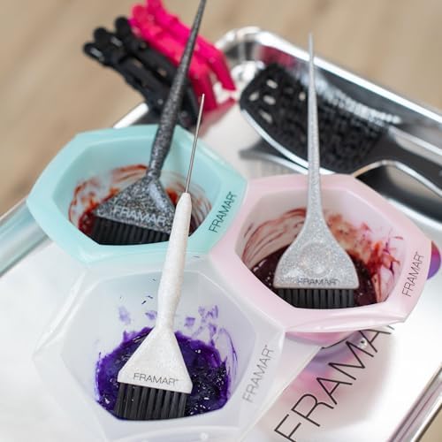 FRAMAR Glitter Hair Color Brush Set, Hair Dye Brush Kit - Image 3
