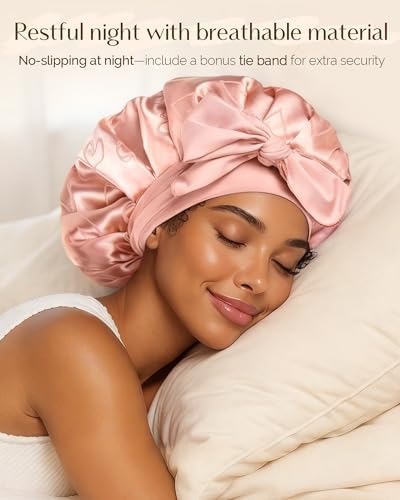 YANIBEST Adjustable Satin Bonnet for Sleeping, Double Layer - Image 3