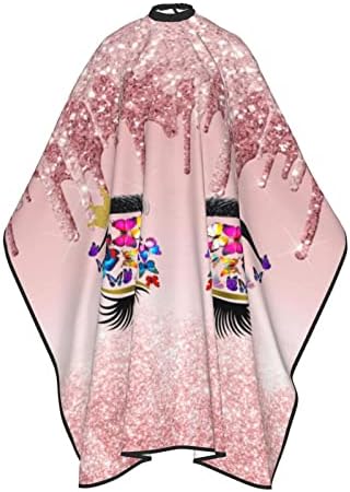 Barber Cape Hello Glitters Gorgeous Eyelash Pink Salon Apron Hair Cutting Cape Barbershop Kits For Women-55''X66'' - Image 7