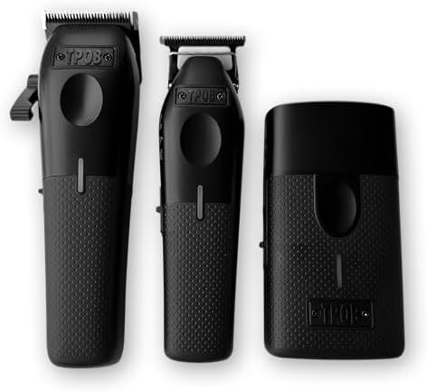 TPOB Play Barber Hair Clippers for Men 7500 RPM with Rubber Grips (Blackout 3 Set) - Image 2