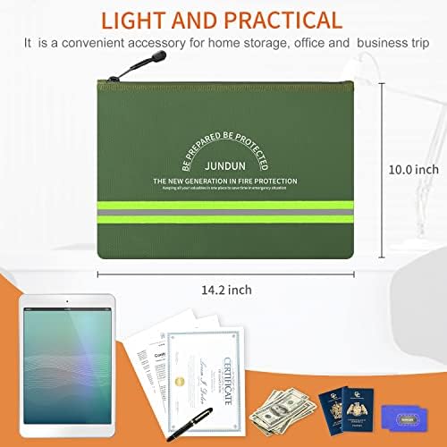 JUNDUN Fireproof Document Bags,14.2”x 10.0”Waterproof Fireproof - Image 6
