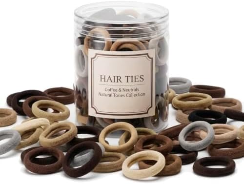 100 Pcs Baby Hair Ties, Small No Damage Elastic Hair Bands(Coffee Tones） by Omszte