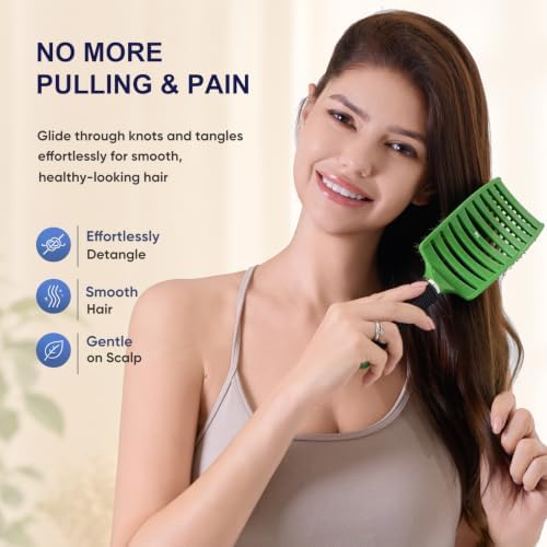 Boar Bristle Hair Brush, Detangler for Women Men, Wet & Dry Hair - Image 3