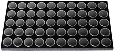 Ikee Design Jewelry Storage Tray Insert, 50 Gemstone Display Jars, Black Foam Liner, Home Organization, 14 1/4 x 7 3/4 x 3/4 in - Image 4
