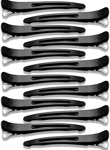 Duck Bill Hair Clips for Women 12 Pcs Black for Hair Styling Clips by JECOLE