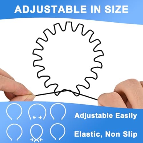 Metal Headband for Men, Non Slip Wave Hair Band, Classic 3 Pcs - Image 4