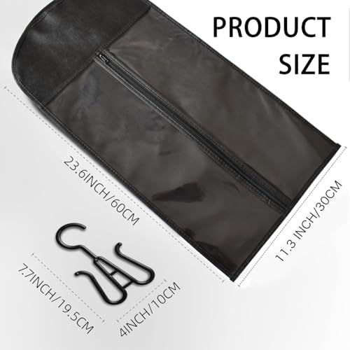 12-PCS Wig Storage Bags with Hangers – Premium Hair Extension Organizer for Multiple Wigs, 60cm x 30cm Dust-Proof Closet Savers (Black) - Image 2