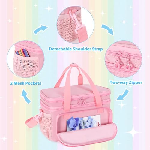 Hair Bow Organizer Baby Girls, Double Layer Hair Accessories Storage Bag - Image 2
