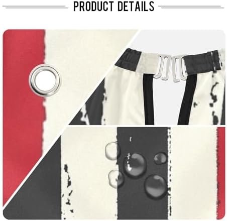 ALAZA Vintage Red White Black Stripes Barber Cape for Men Women, Waterproof Haircut Apron Beard Shaving Bib Hair Cutting Cloth 55 x 65 Inch - Image 4