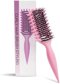 Curly Hair Brush Pink, Vented Curl Defining Brush for Effortlessly Detangling Shaping and Styling Women's Men's Curls on All Wet or Dry Hair Types, Reduces Frizz by Unknown
