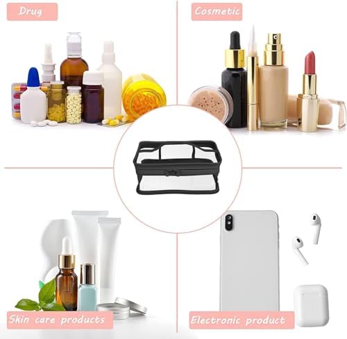 Black Makeup Bag Zipper Waterproof Portable Travel Storage Pouch 2 Pcs - Image 6