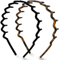 Kitsch Zig Zag Headbands for Women - Black and Tortoise, 2 pcs by Kitsch