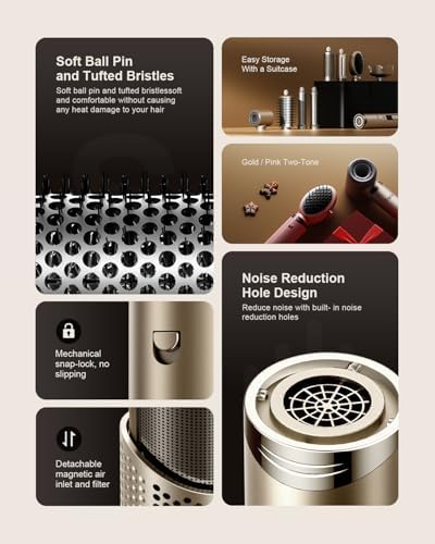 Tqcir 8 in 1 Hot Air Styler, Powerful Hair Dryer Brush with AutoWrap Curler - Image 6