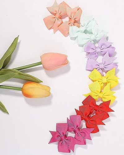 ALinmo Baby Hair Clips 60PCS - 2" Fully Lined Tiny Hair Bows Alligator Clips for Infants and Toddlers in Pairs - Image 4