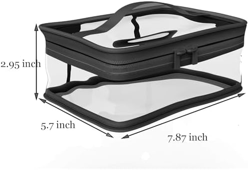 Black Makeup Bag Zipper Waterproof Portable Travel Storage Pouch 2 Pcs - Image 2