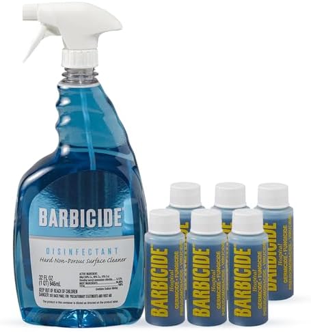 BARBICIDE Disinfectant Spray, 2 oz Bottles (Pack of 6) – EPA Registered, Ready-to-Use Professional Salon & Barber Tool Disinfectant by Barbicide
