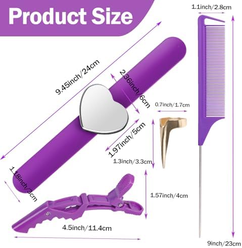 23 Pieces Hair Parting Tools Set, Hair Braiding Tool, Rat Tail Combs - Image 2