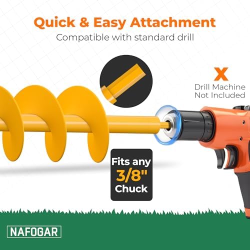 Garden Auger Drill Bit for Planting, Pack of 2 - 1.6" x 16" & 3.5" x 16" - Image 5