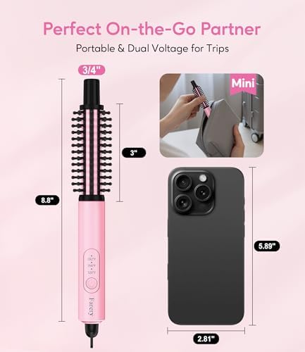 Farery 3/4 in Mini Thermal Brush for Short Hair, Heated Round Curling Iron - Image 2