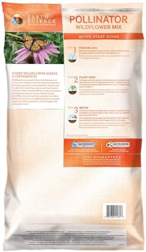 Earth Science Wildflower Pollinator Mix - 6lb, Over 56,000 Seeds, 3-in-1 Mix of Wildflower Seeds, Plant Food, & Soil Conditioners for Bees, Hummingbirds, Butterflies, Non-GMO, Up to 1,000 Sq. Ft. - Image 2