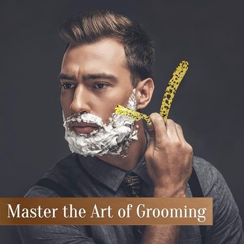 Facón Straight Razors for Men - Professional Barber Straight Edge Razor Kit with 100 Blades, Classic Stainless Steel Barbero Shaver for a Smooth & Precise Shave, Premium Barber Razor for Men's Shaving - Image 4
