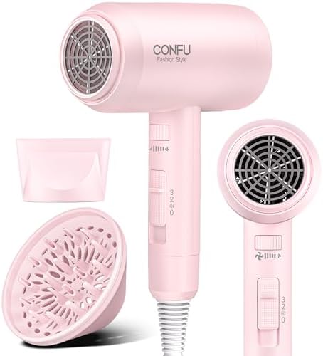 Hair Dryer with Diffuser, CONFU Hair Dryers for Women 1600W by CONFU
