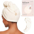 Kitsch Microfiber Hair Towel Wrap for Women - White Ivory by Kitsch