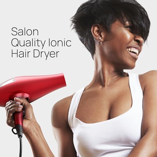 TREZORO Professional Hair Dryer with 2 Concentrator Nozzles, 2000W, Red - Image 2