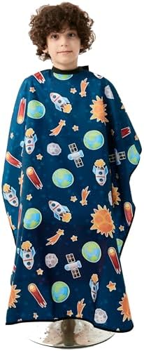 Kids Hair Cutting Cape - Outer Space - Water-Resistant Salon Cape for Kids by SalonSupplyCo