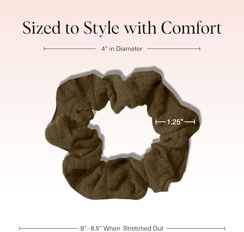 Kitsch Scrunchies for Women - Moss Green, 5 Pcs - Image 2