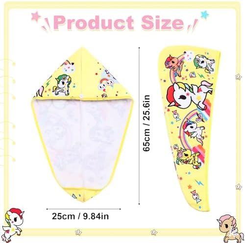 tokidoki Microfiber Hair Towel, Unicorno Hair Wrap,2 Pack Hair Dryer Towels - Image 2