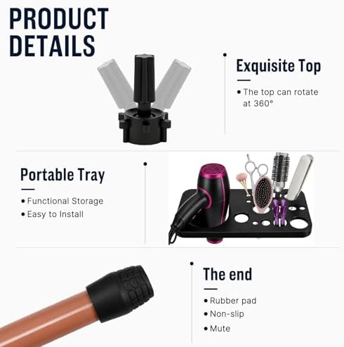 AliLeader Wig Stand Tripod with Tray 50 Inch Mannequin Head Stand Adjustable Wig Head Stand Wig Tripod Stand for Training Heads and Canvas Block Head (Mannequin Head Not Included,Latte) - Image 3