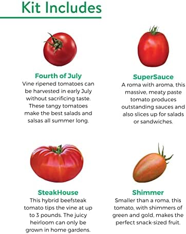Burpee Best Starter Kit, SuperSauce, Fourth of July, Shimmer & Steakhouse, 4 Tomato Seed Packets, 4 Pots, 4 Coir Pellets & 4 Plant Markers - Image 3