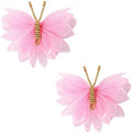 2" Tulle Mesh Barrettes, Butterfly Hair Clips for Girls, Toddlers & Kids – Colorful Hair Accessories – Ideal for Halloween, Christmas, Cosplay & Party Decor (Pink) by AmybasicHairAccesesary