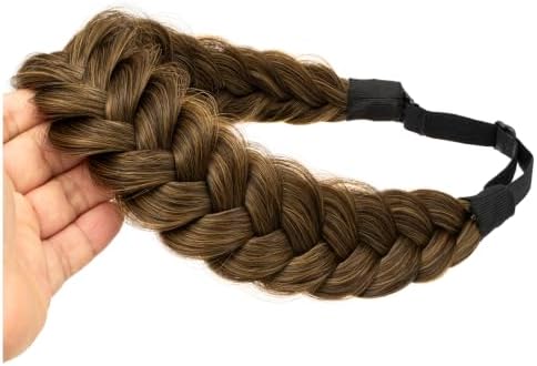 Synthetic Hair Braided Headband Classic Wide Strands Wedding Disorderly Fluffy Braids Wig Band Women Beauty Accessory - Image 5