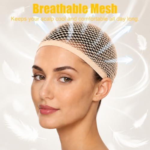 2PCS Brown Wig Caps, Breathable Hair Net for Women Non Slip - Image 5