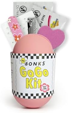 Bonks GoGo Kit - Nail Care Kit for Women and Teens - Portable Manicure Set with Mini Nail Files, Nail Clippers, Buffer, and Remover - Compact & Stylish Travel Essential by BONKS