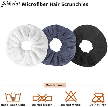 Hair Drying Towel Scrunchies - Terry Cloth Scrunchie Large Microfiber Hair Ties for Frizz Free Women Girls Thick Fuzzy Scrunchy Bobbles Hair Bands Ropes Ponytail Holder Wet Hair Accessories - Image 4