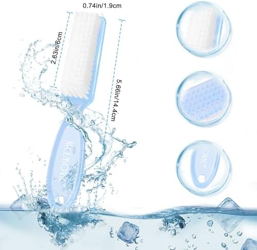 NICEMOVIC 10 Pcs Nail Brush for Cleaning Fingernails, Handle Grip Nail Scrubber Brush, Hand Fingernail Cleaner Brush Manicure Tools Scrub Cleaning Brushes Kit, Use for Toe and Nail Cleaning (Clear) - Image 4